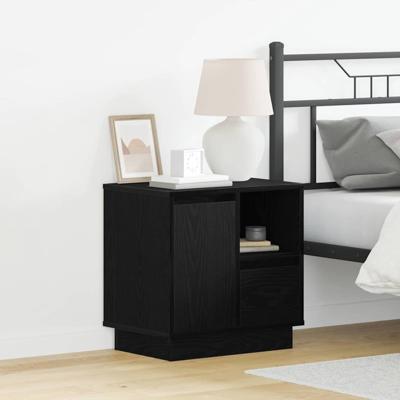Nachtkastje met lade met Zwart 50 x 34.5 x 50 cm. Bewerkt hout