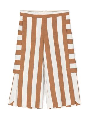 Mi Mi Sol pantalon ample à rayures - Marron