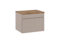 Comad Iconic Cashmere badkamermeubel 60cm met eiken toppaneel taupe