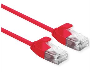 ROLINE UTP Data Center Patchkabel Cat.6A (Class EA), LSOH, extra dun, rood, 0,5 m