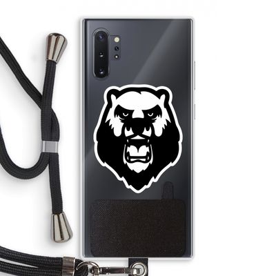 Angry Bear (white): Samsung Galaxy Note 10 Plus Transparant Hoesje met koord