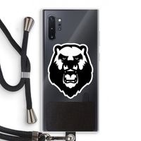 Angry Bear (white): Samsung Galaxy Note 10 Plus Transparant Hoesje met koord