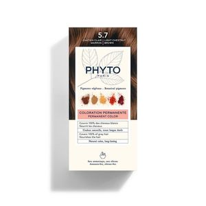 Phytocolor Permanente Haarkleuring 5.7 Chatain Clair Marron Intense en Natuurlijke Kleur