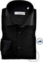 Ledȗb Heren Overhemd Zwart Borstzakje Widespread Non Iron Modern Fit - thumbnail