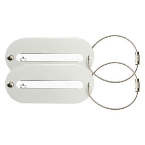 Kofferlabel Isa - 2x - zilver - 8.5 x 4 cm - reiskoffer/handbagage label