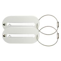 Kofferlabel Isa - 2x - zilver - 8.5 x 4 cm - reiskoffer/handbagage label