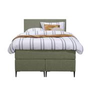 Leen Bakker - Boxspring Liv Egaal - 120x200 Cm - Slanke Poot - Stof - Groen