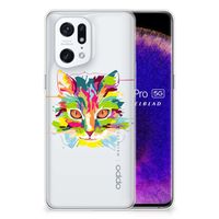 OPPO Find X5 Pro Telefoonhoesje met Naam Cat Color - thumbnail