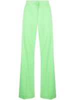 MSGM pantalon en laine vierge à taille haute - Vert - thumbnail