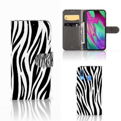 Samsung Galaxy A40 | Telefoonhoesje | Met pasjeshouder | Zebra