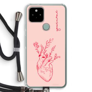 Blooming Heart: Pixel 5 Transparant Hoesje met koord