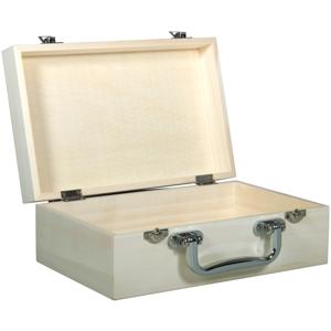 Houten koffer kistje - sluiting/deksel - 25 x 16 x 9 cm - Sieraden/spulletjes - opberg box   -