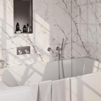 Brauer Brushed Carving Thermostatische Inbouw Badkraan Drukknoppen - Uitloop - Staaf - Doucheslang - Wandaansluitbocht - Handdouche - Rvs Geborsteld Pvd