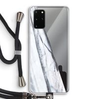 Gestreepte marmer: Samsung Galaxy S20 Plus Transparant Hoesje met koord
