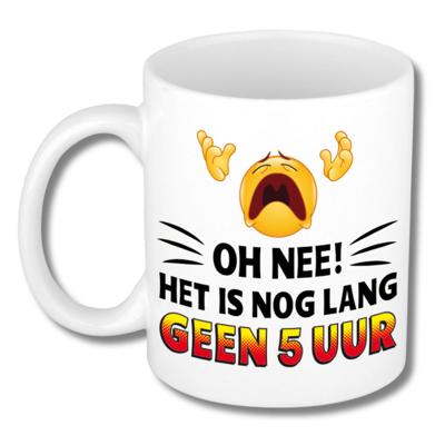 Collega Cadeau Koffiemok - wit - Oh Nee, nog geen 5 uur - 300 ml - Kantoorhumor serie Collega Cadeau Koffiemok - wit - Oh Nee, nog geen 5 uur - 300 ml - Kantoorhumor serie