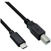 Roline USB-kabel USB 2.0 USB-C stekker, USB-B stekker 4.50 m Zwart Afgeschermd 11.02.8338 - thumbnail