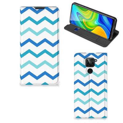 Xiaomi Redmi Note 9 | Hoesje met Magneet | Zigzag Blauw