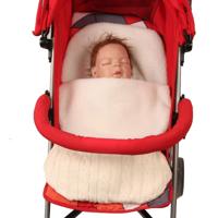 Dikke baby Swaddle wrap brei envelop slaapzak pasgeboren baby warme bands indoor baby wandelwagen slaapzak (wit)