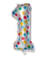 HEMA Folieballon Met Confetti XL Cijfer 1 - thumbnail