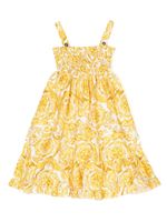 Versace Kids robe sans manches à fleurs - Jaune