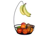 XEMM Fruitmand met Banaanhouder - Ø 28 x 40 cm - Zwart