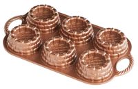 Nordic Ware Bakvorm Shortcake Basket Bundt Koper - 6 stuks - thumbnail