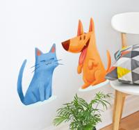Dieren beste vrienden muursticker