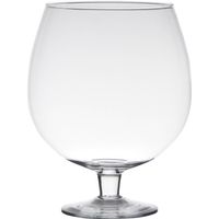 Luxe stijlvolle Brandy bloemenvaas/bloemenvazen 24 cm transparant glas - Vazen - thumbnail
