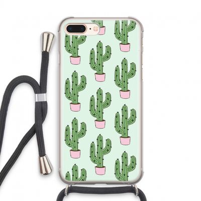 Cactus Lover: iPhone 8 Plus Transparant Hoesje met koord