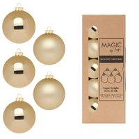 Kerstballen van glas - 20x - brokaat goud- 6 cm -milieubewust verpakt - Kerstbal