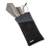 Carson neoprene brillenhoesje met microvezeldoekje - zwart/grijs