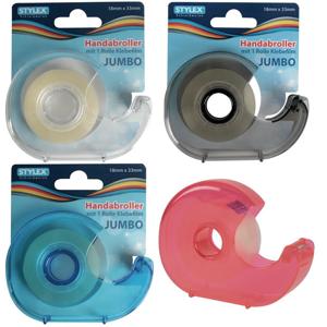 Plakbandhouder - 3x stuks - met rolletje plakband - plastic