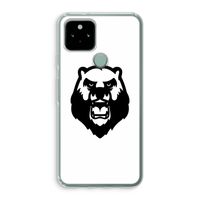 Angry Bear (white): Google Pixel 5 Transparant Hoesje