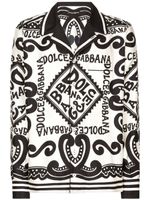 Dolce & Gabbana chemise en soie à imprimé graphique - Blanc - thumbnail