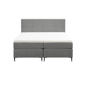 Boxspring Liv geblokt - lichtgrijs - 160x200 cm - slanke poot - Leen Bakker