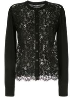 Dolce & Gabbana cardigan à empiècements en dentelle - Noir