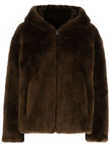 Yves Salomon veste en laine à capuche - Marron