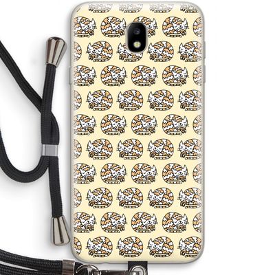 Slapende poes: Samsung Galaxy J7 (2017) Transparant Hoesje met koord