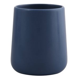 MSV Badkamer drinkbeker Malmo - Keramiek - donkerblauw - 8 x 10 cm - Tandenborstelhouders