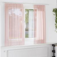 Gordijnen voile met lussen 2 st 140x140 cm roze