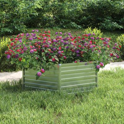 VidaXL Plantenbak verhoogd 129x45 cm gegalvaniseerd staal zilverkleur