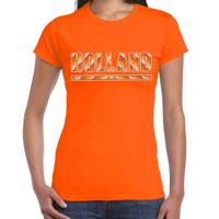 Oranje / Holland supporter - t-shirt - voor dames - 1988 stijl - Nederland