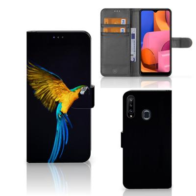Samsung Galaxy A20s | Telefoonhoesje | Met pasjeshouder | Papegaai
