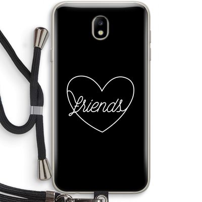 Friends heart black: Samsung Galaxy J7 (2017) Transparant Hoesje met koord