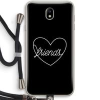 Friends heart black: Samsung Galaxy J7 (2017) Transparant Hoesje met koord