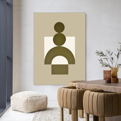 Urban Cotton Wandkleed 'Forma 3 Beige' 145 x 190cm in Frame - black