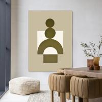 Urban Cotton Wandkleed 'Forma 3 Beige' 145 x 190cm in Frame - black
