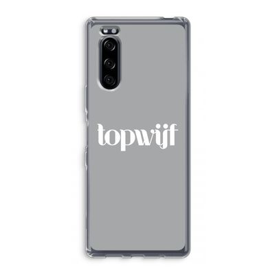 Topwijf Grijs Wit: Sony Xperia 5 Transparant Hoesje
