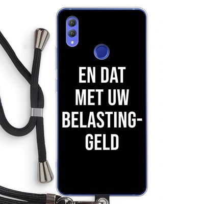 Belastinggeld - Zwart: Honor Note 10 Transparant Hoesje met koord