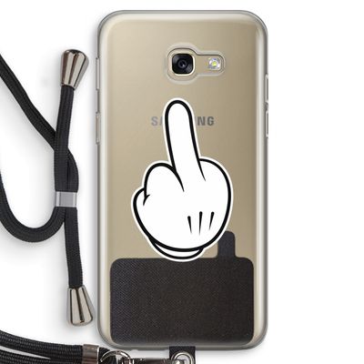 Middle finger white: Samsung Galaxy A5 (2017) Transparant Hoesje met koord